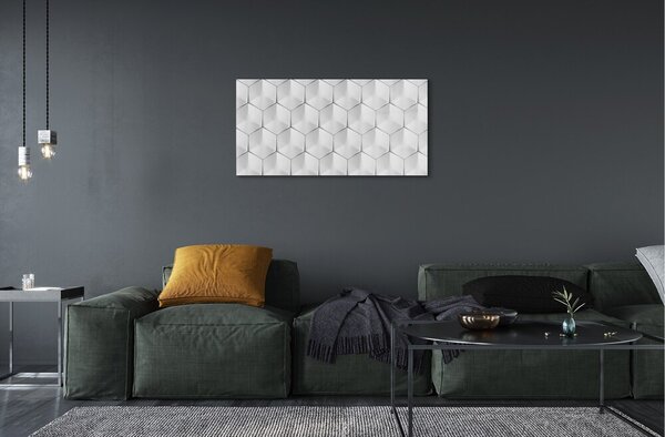 Quadro vetro Esagoni 3d 100x50 cm 2 appendini