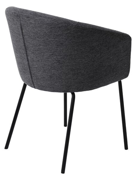 Sedia da pranzo grigio scuro in imbottito con braccioli Easton – Unique Furniture