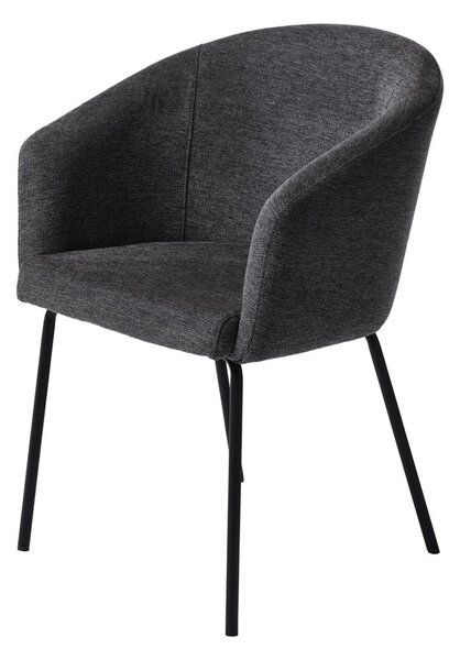 Sedia da pranzo grigio scuro in imbottito con braccioli Easton – Unique Furniture
