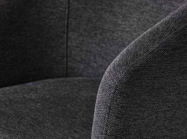 Sedia da pranzo grigio scuro in imbottito con braccioli Easton – Unique Furniture