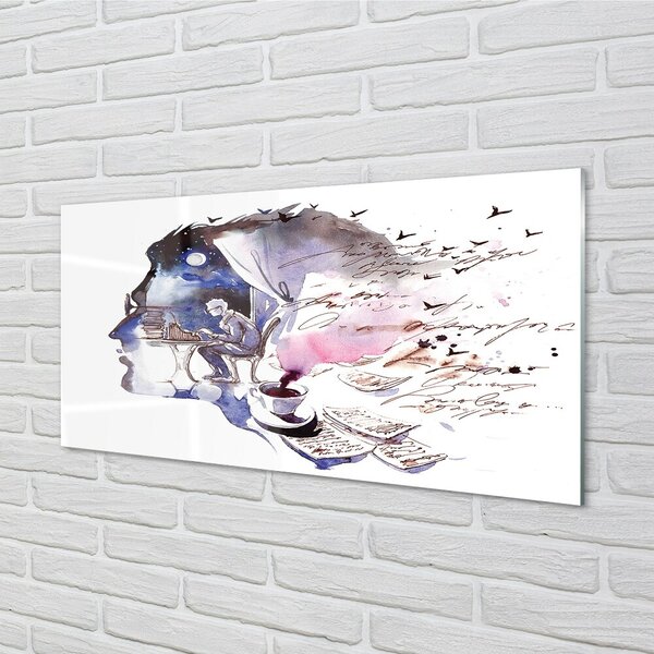 Quadro vetro Immagine volto uomo 100x50 cm 2 appendini
