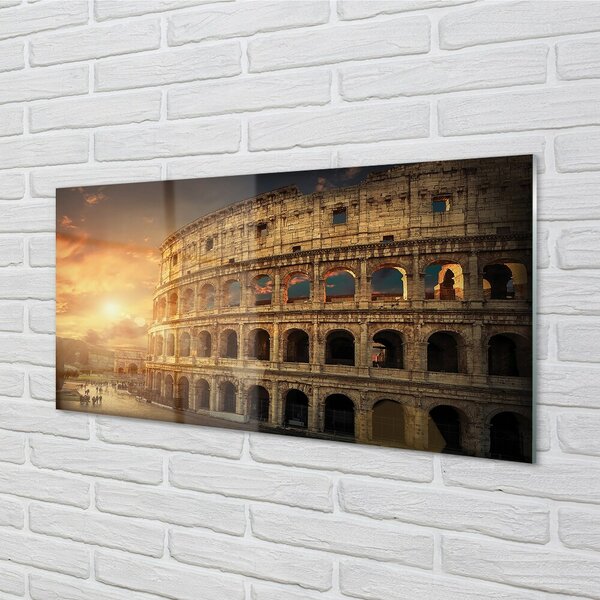 Quadro vetro Roma colosseo al tramonto 100x50 cm 2 appendini