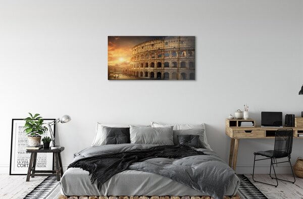 Quadro vetro Roma colosseo al tramonto 100x50 cm 2 appendini