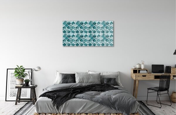 Quadro in vetro Motivo a squame di pesce 100x50 cm 2 appendini