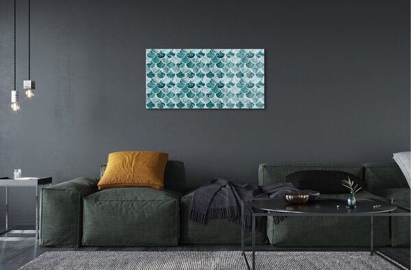 Quadro in vetro Motivo a squame di pesce 100x50 cm 2 appendini