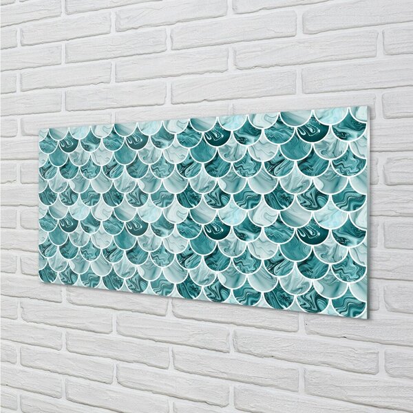Quadro in vetro Motivo a squame di pesce 100x50 cm 2 appendini