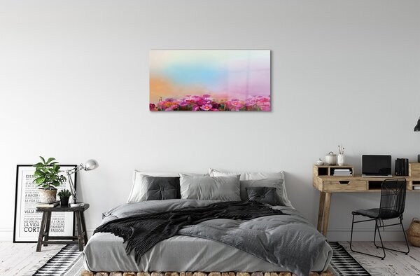 Quadro vetro Il paradiso dei fiori 100x50 cm 2 appendini