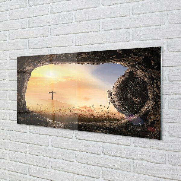 Quadro in vetro Croce 100x50 cm 2 appendini