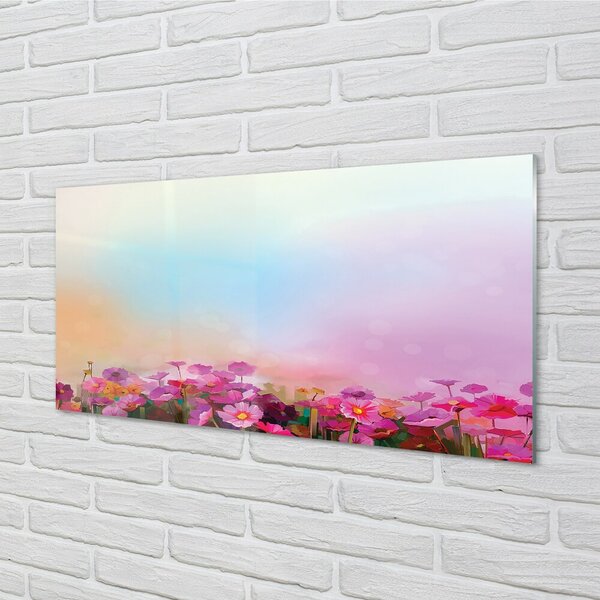 Quadro vetro Il paradiso dei fiori 100x50 cm 2 appendini