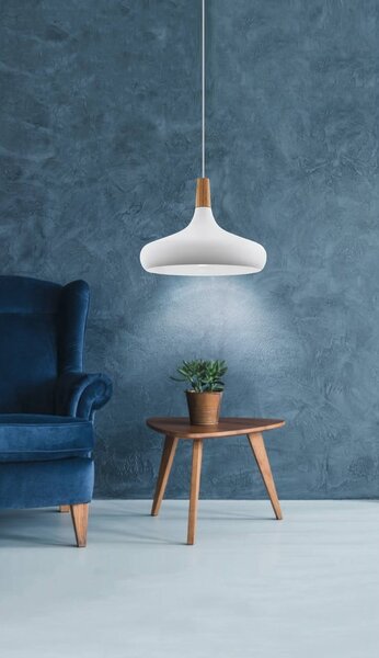 Lampadario bianco con paralume in metallo ø 40 cm SABINAR – EGLO