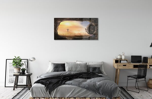 Quadro in vetro Croce 100x50 cm 2 appendini