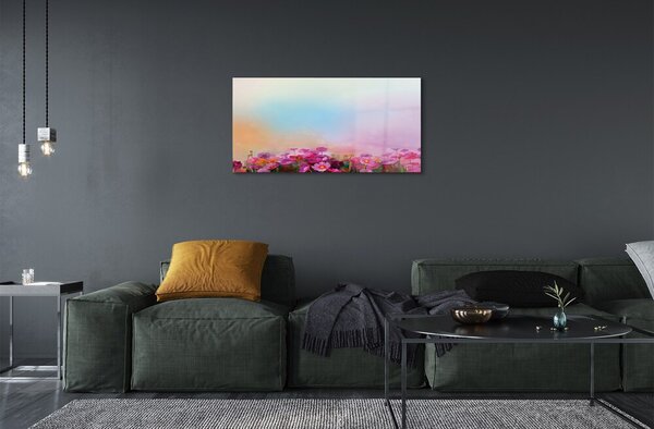 Quadro vetro Il paradiso dei fiori 100x50 cm 2 appendini