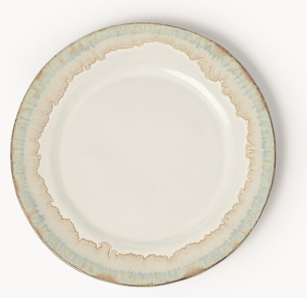 Set di 4 piatti piani fatti a mano Myrtille