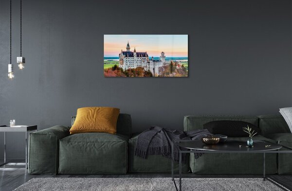 Quadro vetro Germania castello autunno monaco di baviera 100x50 cm 2 appendini