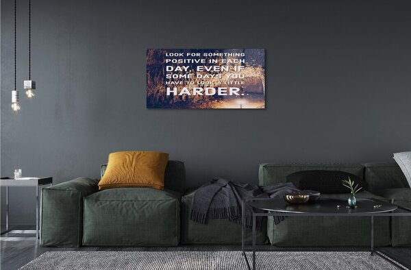 Quadro vetro Iscrizione di avvertenza 100x50 cm 2 appendini