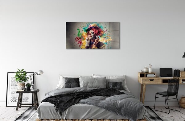 Quadro in vetro Appunti di pittura per clown 100x50 cm 2 appendini