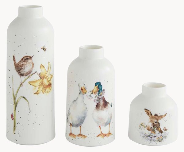 Set di 3 vasi in Fine Bone China Wrendale