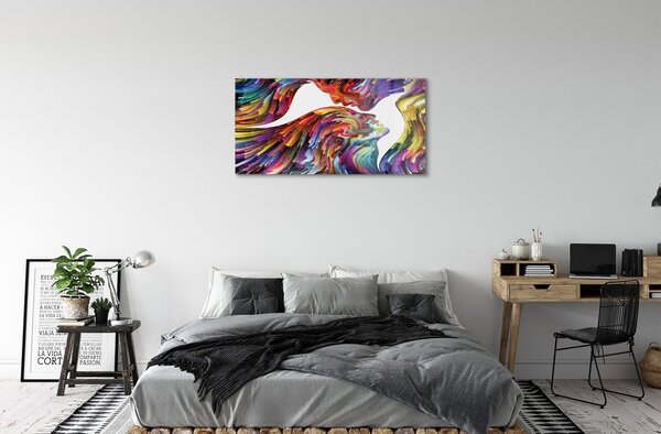 Quadro su vetro Immagine a colori dei volti 100x50 cm 2 appendini
