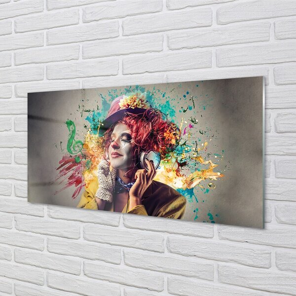 Quadro in vetro Appunti di pittura per clown 100x50 cm 2 appendini