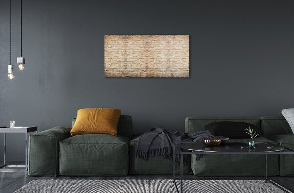 Quadro vetro Muro di mattoni vintage 100x50 cm 2 appendini