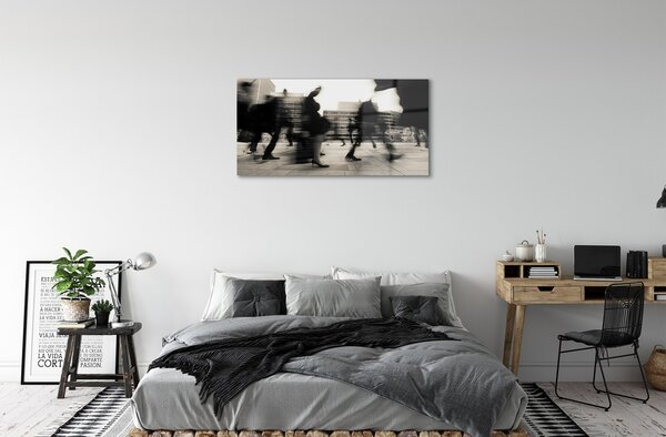 Quadro in vetro Città delle persone 100x50 cm 2 appendini