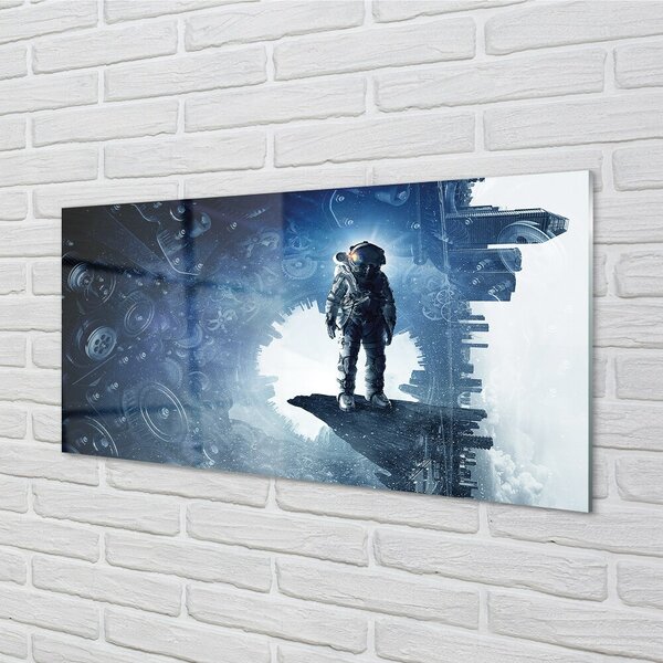 Quadro in vetro Meccanismi di caratterizzazione della città 100x50 cm 2 appendini