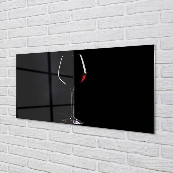 Quadro su vetro Bicchiere da vino a sfondo nero 100x50 cm 2 appendini