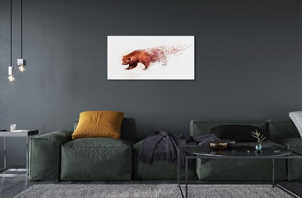 Quadro su vetro Orso 100x50 cm 2 appendini
