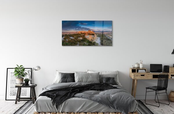 Quadro in vetro Grecia panorama architettura atene 100x50 cm 2 appendini