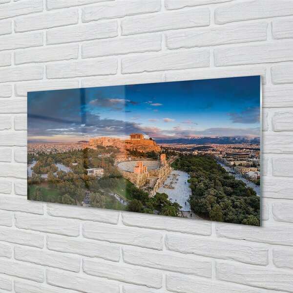Quadro in vetro Grecia panorama architettura atene 100x50 cm 2 appendini