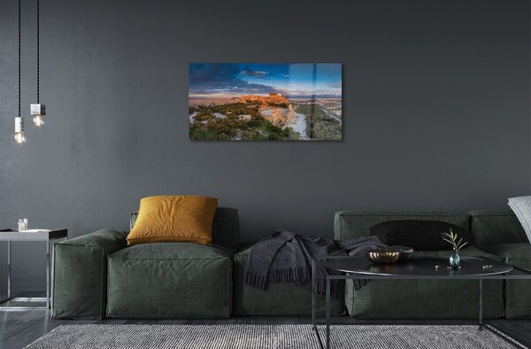 Quadro in vetro Grecia panorama architettura atene 100x50 cm 2 appendini