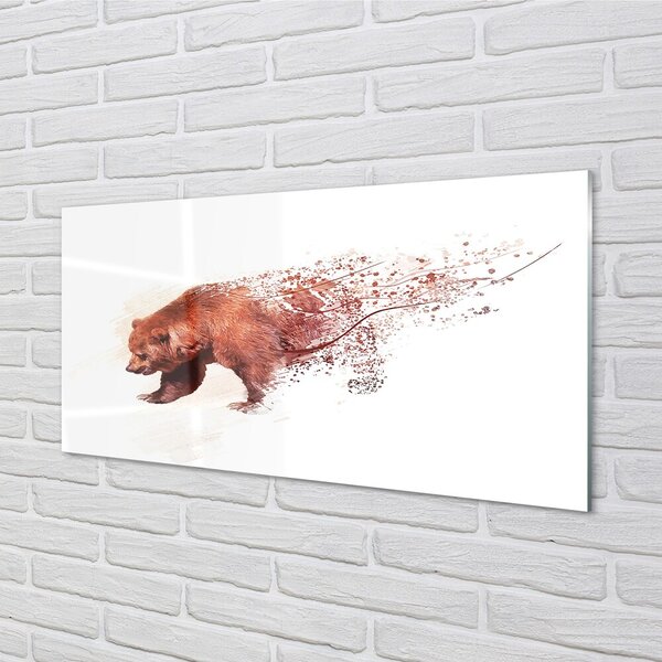 Quadro su vetro Orso 100x50 cm 2 appendini