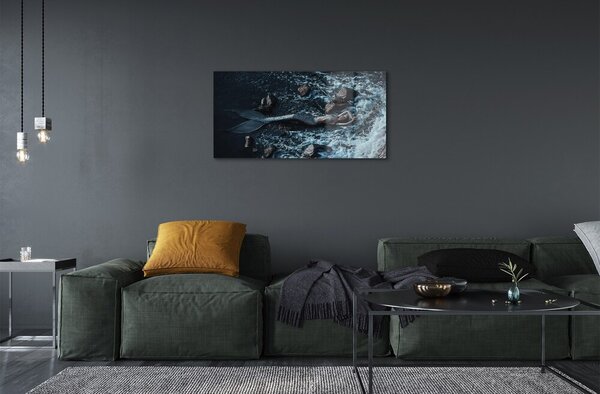 Quadro in vetro Mare di sirena 100x50 cm 2 appendini