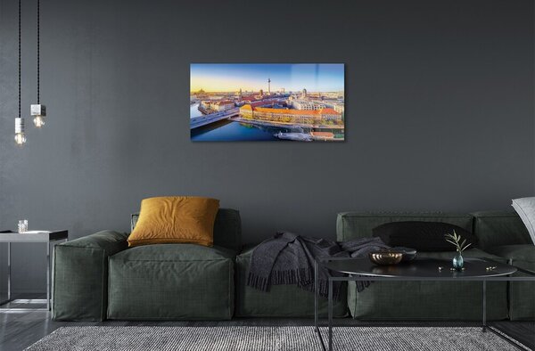 Quadro di vetro Germania ponti sul fiume di berlino 100x50 cm 2 appendini