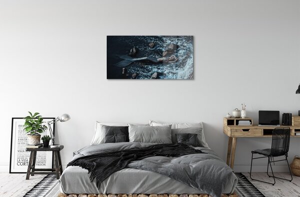 Quadro in vetro Mare di sirena 100x50 cm 2 appendini