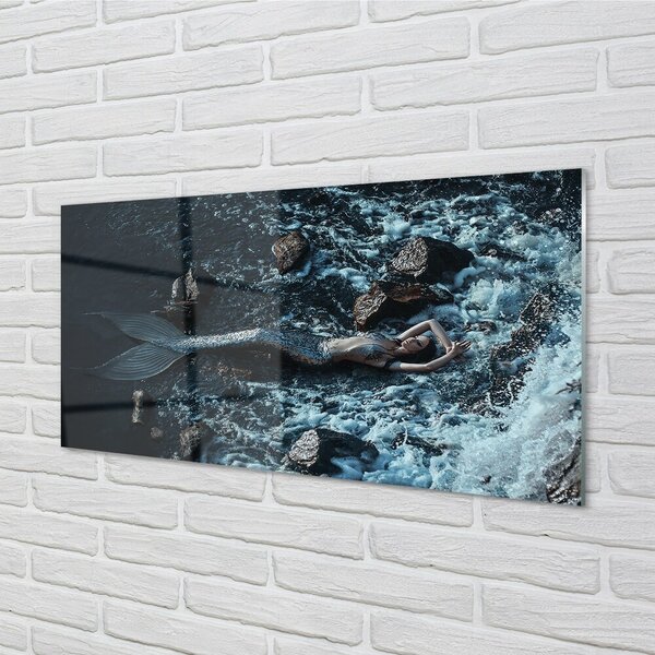 Quadro in vetro Mare di sirena 100x50 cm 2 appendini