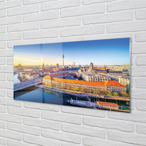 Quadro di vetro Germania ponti sul fiume di berlino 100x50 cm 2 appendini