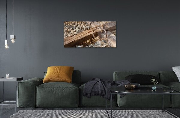 Quadro in vetro Croce di spine 100x50 cm 2 appendini