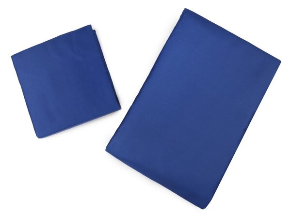 Biancheria da letto singola in cotone sateen blu scuro 140x200 cm - Mijolnir
