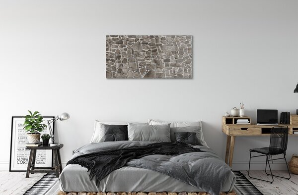 Quadro di vetro Pietra cemento mattone 100x50 cm 2 appendini