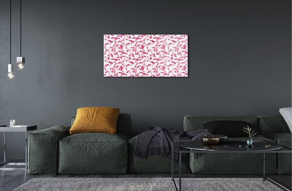 Quadro di vetro Uccelli rosa 100x50 cm 2 appendini