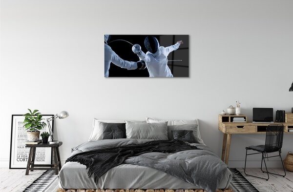 Quadro in vetro Persone in abiti bianchi 100x50 cm 2 appendini