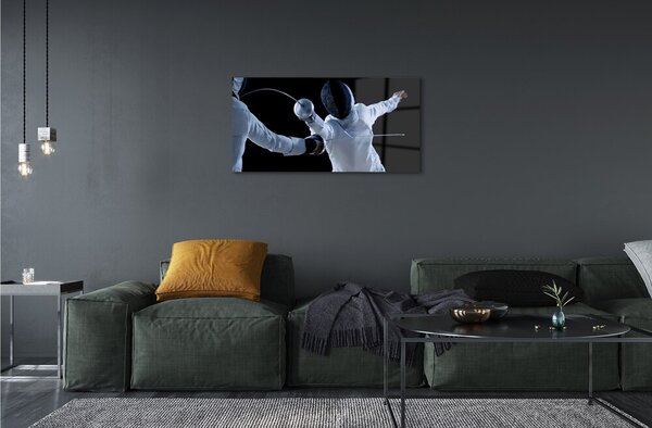 Quadro in vetro Persone in abiti bianchi 100x50 cm 2 appendini