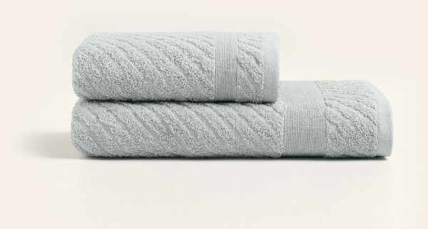 Asciugamani e teli da bagno in cotone azzurro in set di 2 pezzi - Foutastic