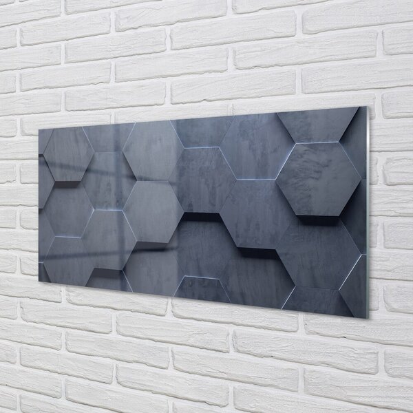 Quadro su vetro Fette di calcestruzzo di pietra 100x50 cm 2 appendini