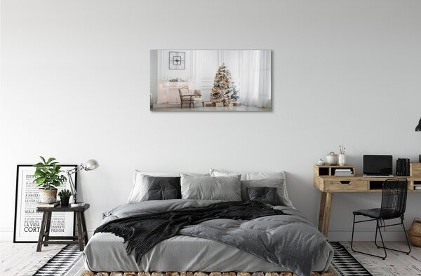 Quadro di vetro Decorazioni per l'albero di natale 100x50 cm 2 appendini