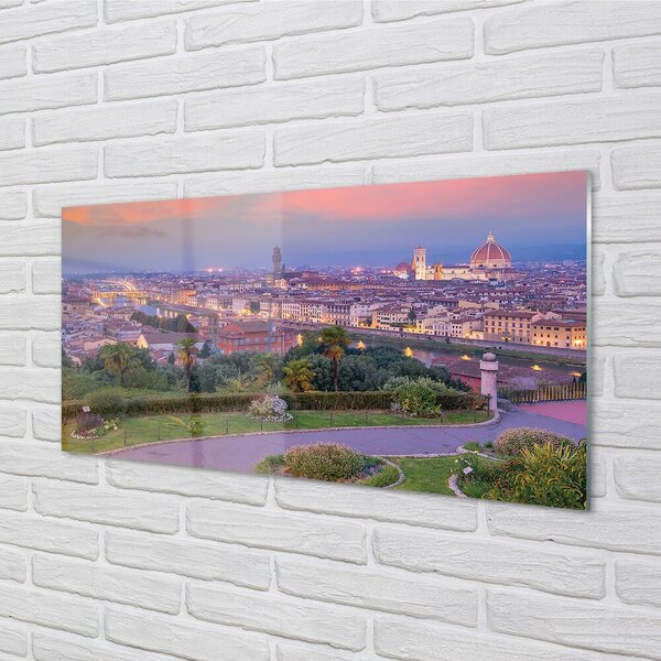 Quadro in vetro Italia fiume panorama 100x50 cm 2 appendini