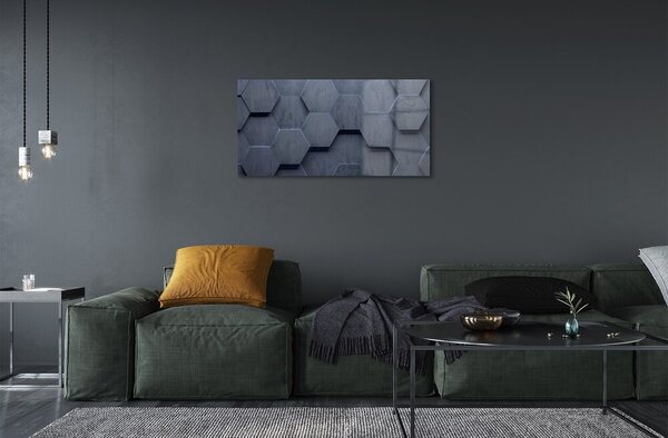 Quadro su vetro Fette di calcestruzzo di pietra 100x50 cm 2 appendini
