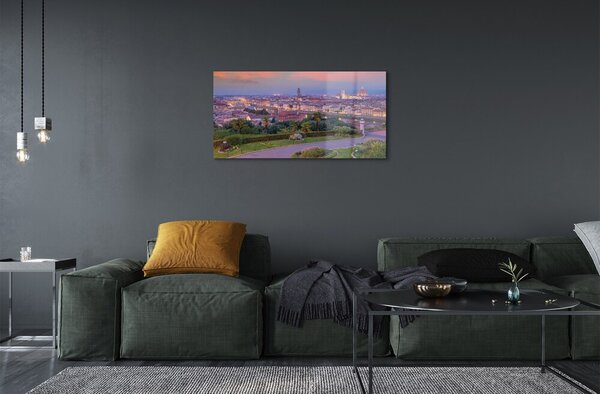 Quadro in vetro Italia fiume panorama 100x50 cm 2 appendini