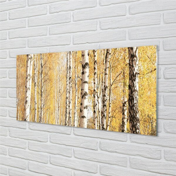 Quadro in vetro Alberi d'autunno 100x50 cm 2 appendini